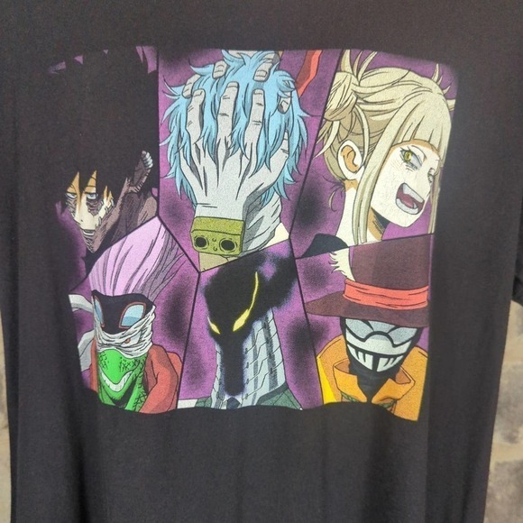 MY‎ Hero Academia League of Villains Faces Black T-Shirt Size XL Short Sleeve - Picture 2 of 10